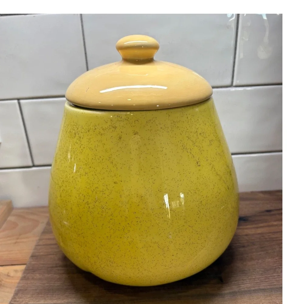 Vintage Mid Century Ceramic Kitchen Canister Jar with‎ Lid Stampled & Numbered